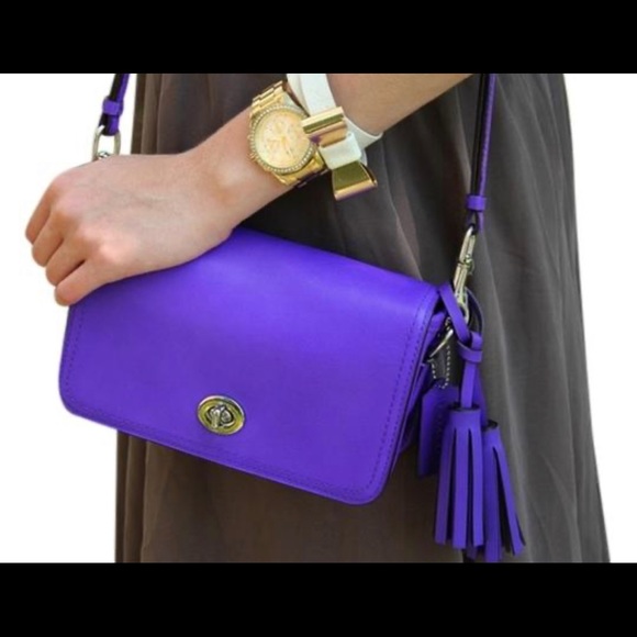 Coach Handbags - COACH LEGACY LEATHER PENNY SMALL SHOULDER PURSE/SWING BAG/ULTRAVIOLET